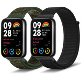 Niboow Nylon Strap for Xiaomi Smart Band 9 Pro/Xiaomi Smart Band 8 Pro, Men Women Soft Lightweight Breathable Watch Bands for Xiaomi Redmi Watch 5 / Xiaomi Redmi Watch 4 - Black + Green